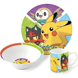 Stor, Kindergeschirr + Kinderbesteck, Pokémon - 3-Piece Ceramic Gift Set (36965)