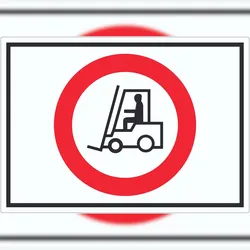 HB-Druck Gabelstapler Durchfahrt verboten Symbol Aufkleber A8 (52x74mm)