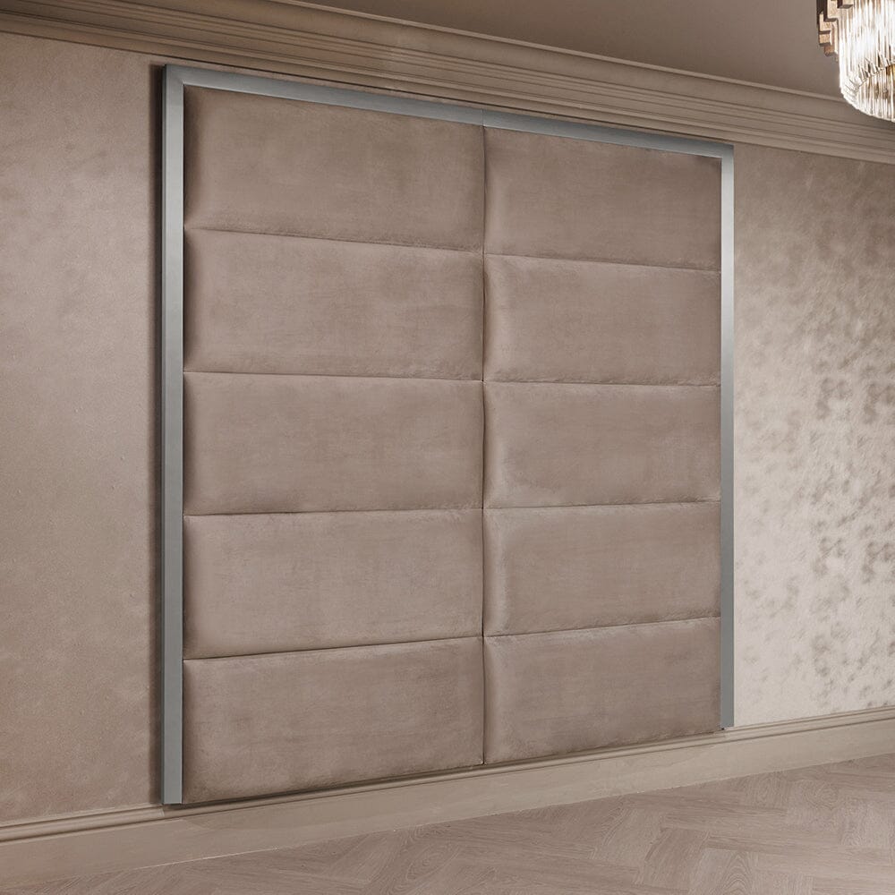 Praline Luxury Velvet & Silver Chocolate Box Headboard, Emperor / Emperor