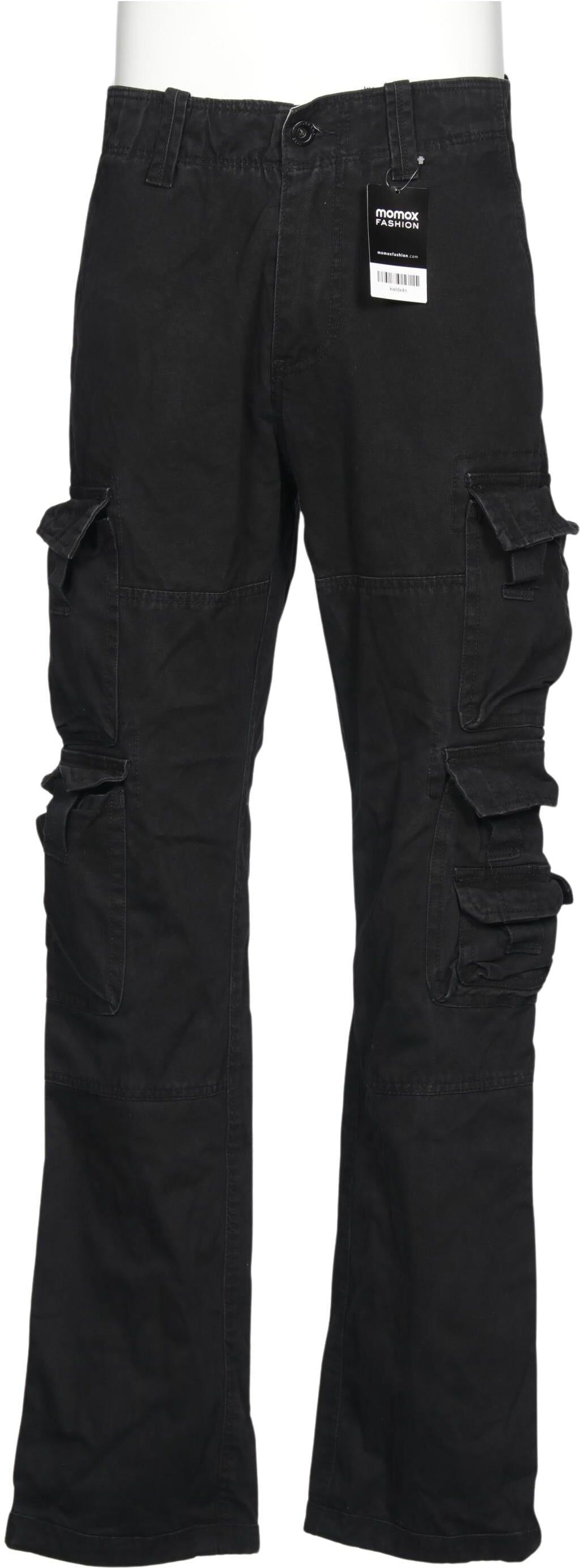 Jet Lag Herren Stoffhose, Schwarz, Gr. W32, Baumwolle - Second Hand