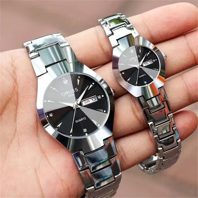 Uplift Picks Couple Quartz Watch With Calendar Business Fashion Analog Wristwatch couple