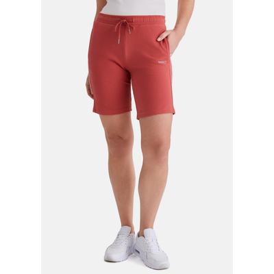 Shorts STOOKER WOMEN "SINA Shorts", Damen, Gr. 36/38, rot (rot rose), angeraute Sweatware, 95% Baumwolle, 5% Elasthan, gerade kurz, Hosen Shorts, Stooker SINA Damen Shorts aus Baumwollmix