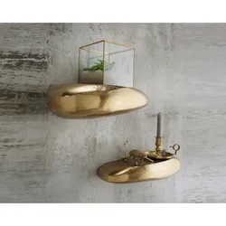 die Faktorei »Stone« Wandregal I bronze-gold 45x13 cm