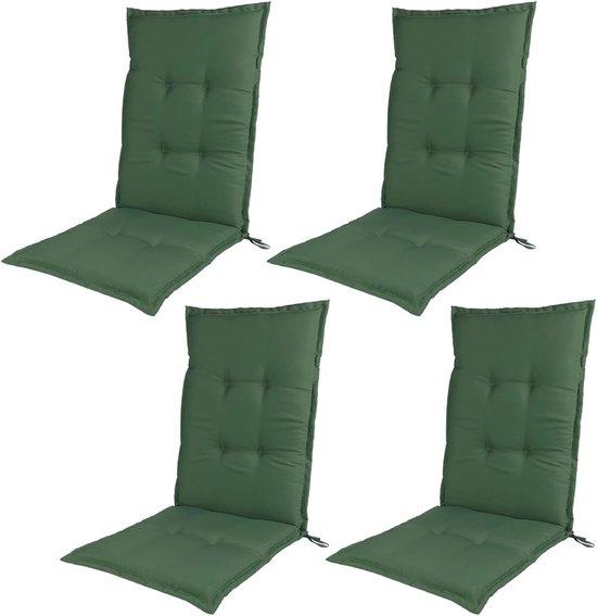 Sitzkissen für Gartenstühle - Hochlehner - UV-beständiger Stoff - 120x50 cm - Dunkelgrün