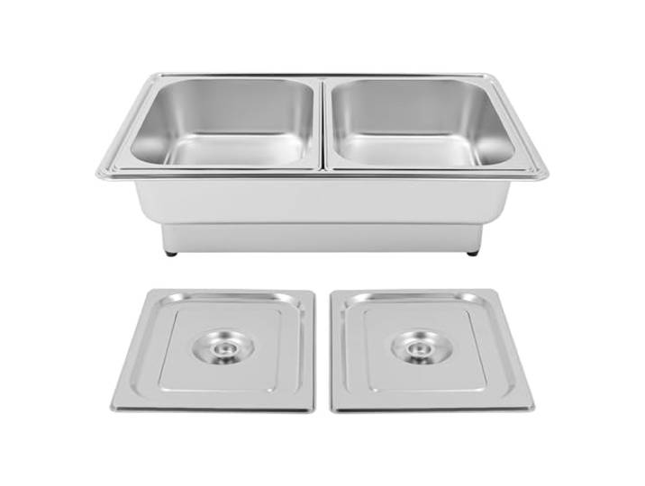 Elektrisches Chafing Dish 600W Wärmebehälter mit Temperaturregelung 13,5L Speisenwärmer aus Edelstahl, Buffet Warmer Set für Familienversammlungen, Banketten, Hochzeiten