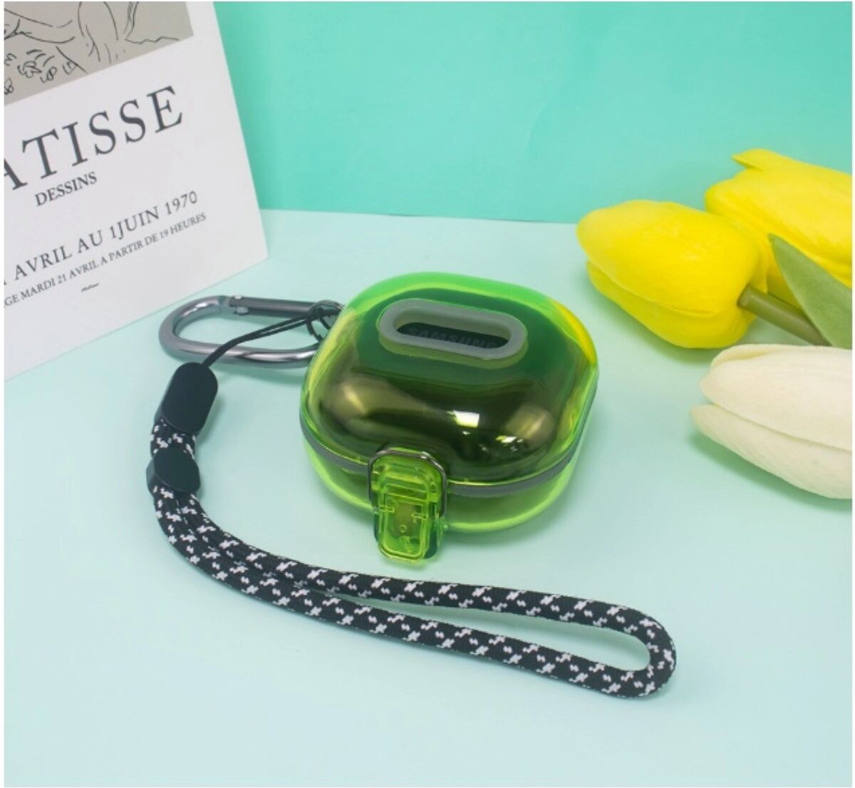 INF Polycarbonat-Schutzhülle kompatibel mit Samsung Galaxy Buds Live/Pro/2 — Einteilige, waschbare, staubdichte Hülle Gelb