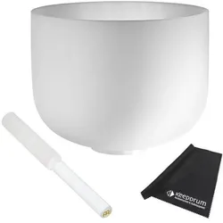 Meinl Sonic Energy Crystal Singing Bowl mit Reiber (Perkussion), Perkussion, Weiss