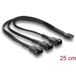 DELOCK Lüfterkabel Splitter 1x 4 Pin Bu>St + 2x 4Pin St 25cm
