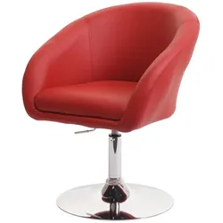 Décoshop26 - Roter PVC-Drehstuhl höhenverstellbar 04_0002231