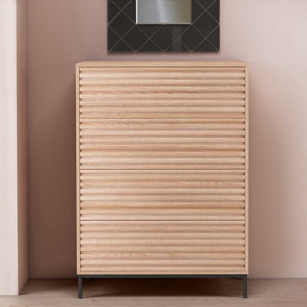 Pharao24.de Schubladenkommode Kommode im Skandi Design in Eichefarben
