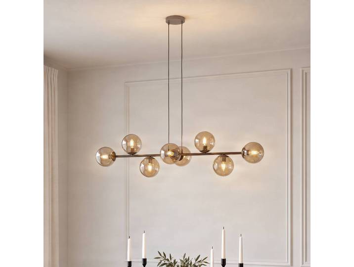 Hängelampe Rossi EMIBIG LIGHTING, dimmbar, creme / amber, für Wohn- / Esszimmer, Glas, Modern, Pendelleuchte