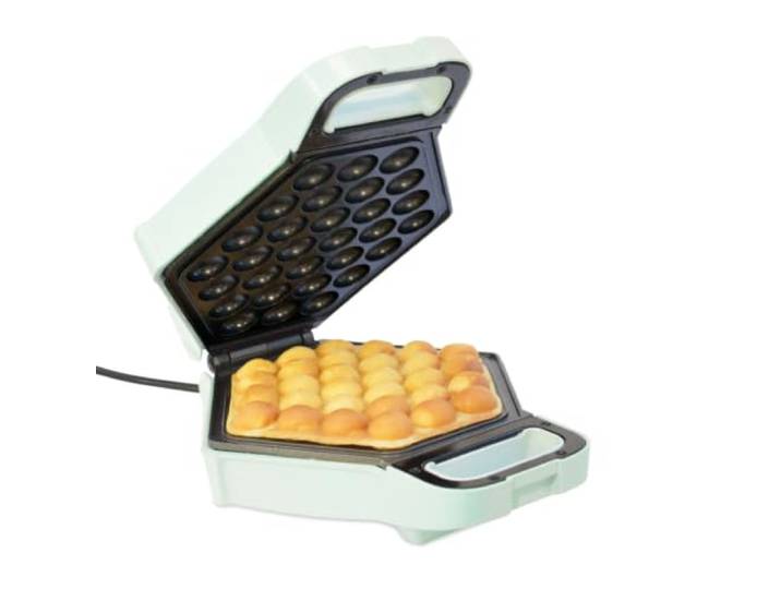 ScrapCooking - Bubble Waffle Factory - Machine à Gaufres Bulles de Hong Kong - Gaufrier Électrique pour Egg Waffles Boules Pâtisserie - Rotation à 180\, Anti-Adhésif & Compact - Vert