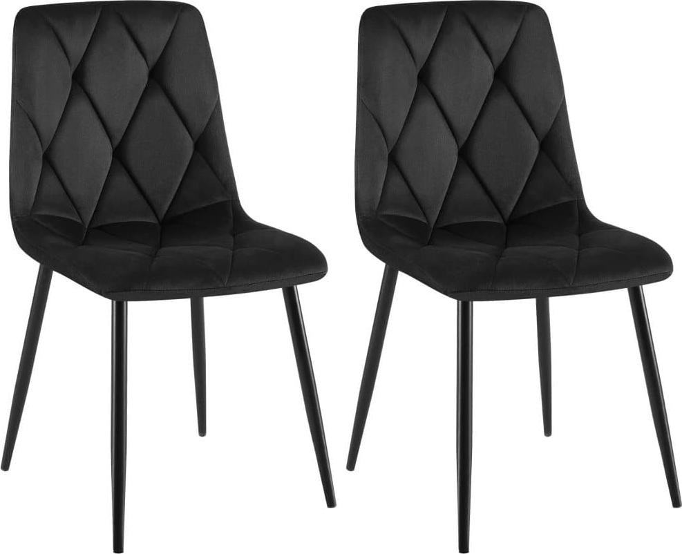BellaFurn Set van 2 fluweleetstoelen - Zwart