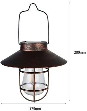 Uplift Picks Vintage Solar Hanging Lantern For Warm Waterproof Garden Patio Camping Decor solar Lantern (b)