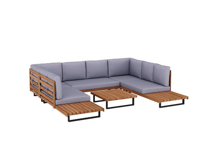 Lounge Holz KENDRA natur/grau