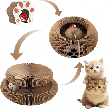 Happy Pet Pantry Premium Foldable Cat Scratcher Playhouse With Bell & Catnip Premium Foldable Cat Scratcher Playhouse With Bell & Catnip