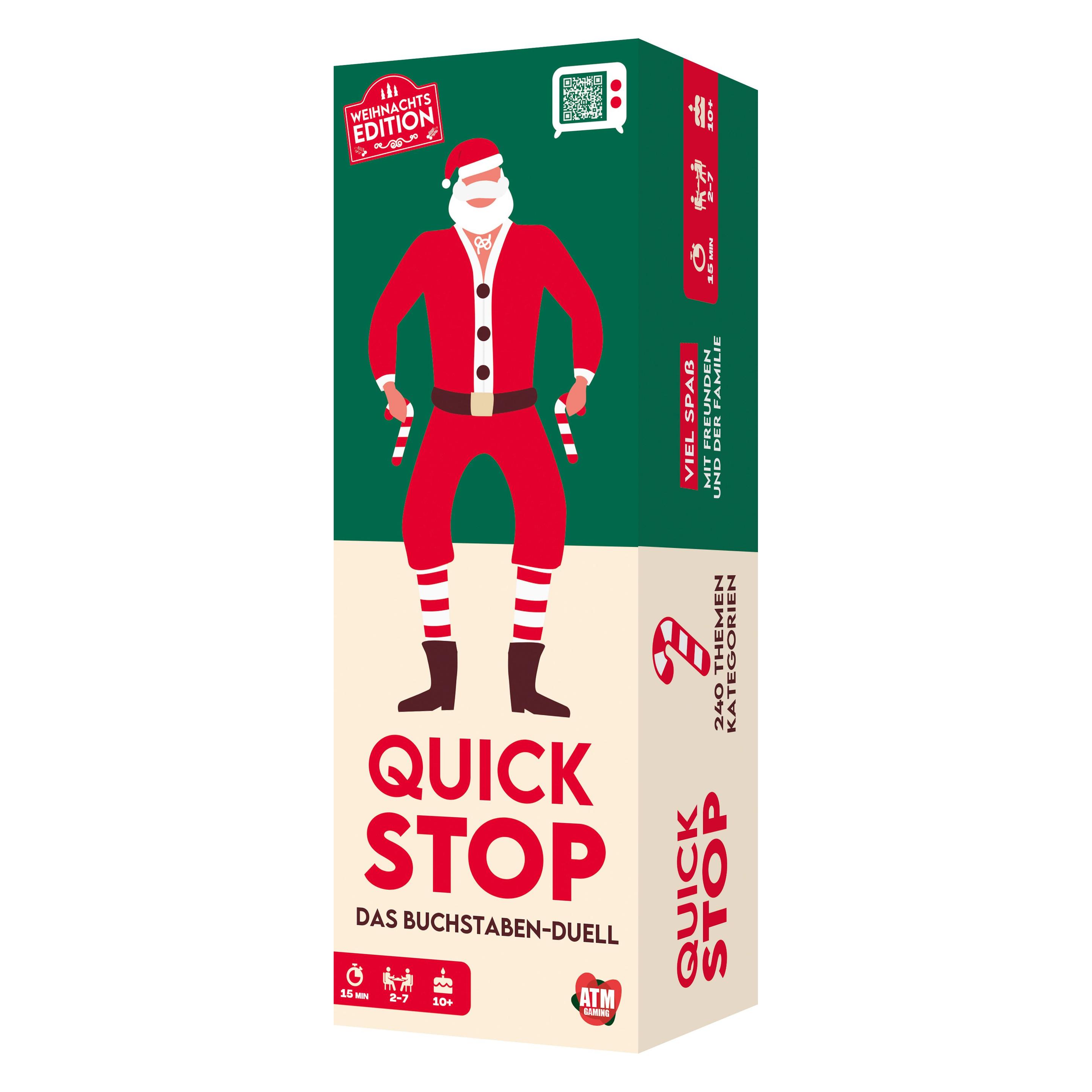 ATM Gaming Quickstop Weihnachtsedition - Das Buchstaben-Duell (Deutsch, Französisch, Italienisch, 2 - 7 Spieler) (QCKSTP-CHRSTMS)