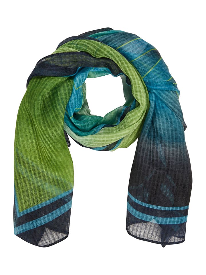 Rabe Schal in Dunkelblau/ Grün - (L)105 x (B)105 cm - onesize