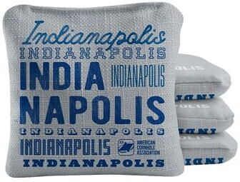 Skip's Garage Indianapolis Football Gray Dual Sided Cornhole Bags