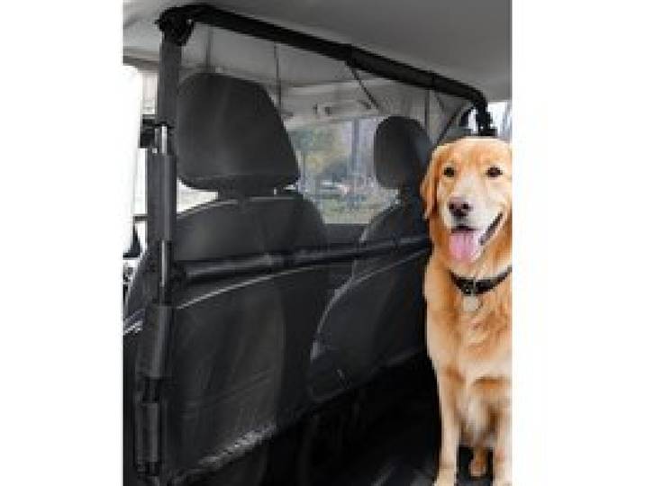 VEVOR Hunde Autobarriere 1415 mm Trennwand Hundegitter zur Montage an Vordersitzen Autoschutzgitter Haustierbarriere mit Netzgewebe, universell passende Autobarriere für SUVs Lkws Fahrzeuge, schwarz