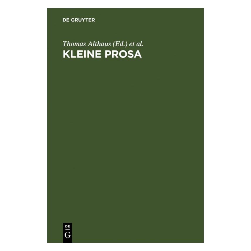 De Gruyter Kleine Prosa (Deutsch, Hardcover) (67825387)