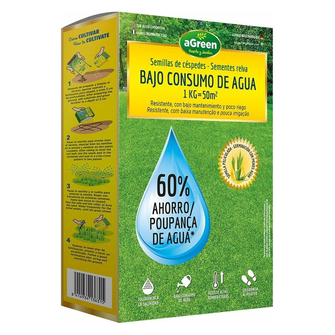 Agreen Low water use grass seed 1 kg = 50 m2 60% water saving (Rasensamen) (56547865)