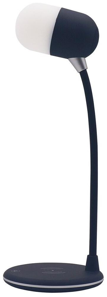 DrPhone SmartSound 3 in 1 Lamp met Smart Speaker, Nachtlamp en Draadloos Laden - Zwart
