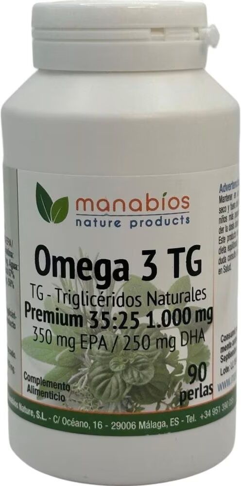 Manabios Omega 3 Tg Premium 1000mg - 90 Perlas Talla Única Unisex