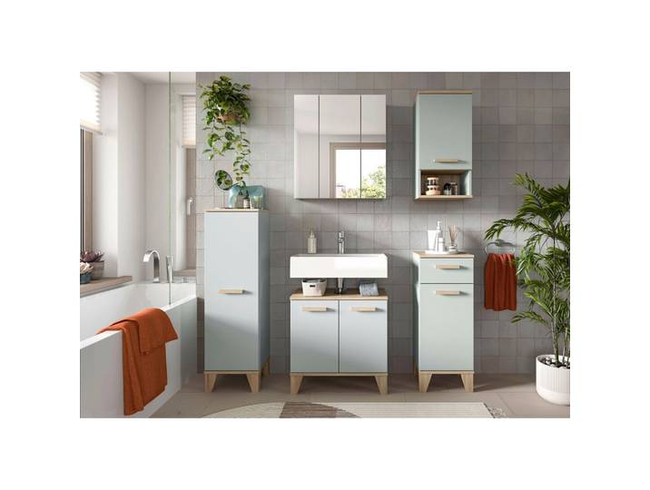 Badezimmer Star 5-tlg. ca. 128 cm Eiche/Graugrün