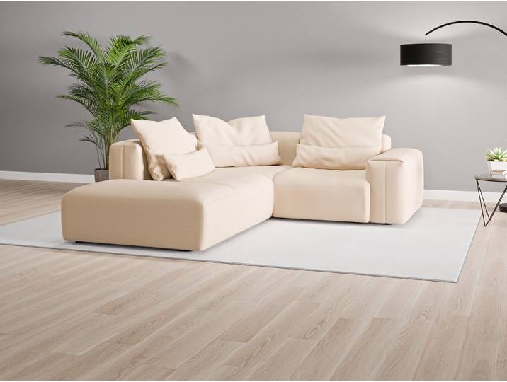 Ecksofa Denver Nr. 3 links - Beige/Braun (Beige) - Softwolle