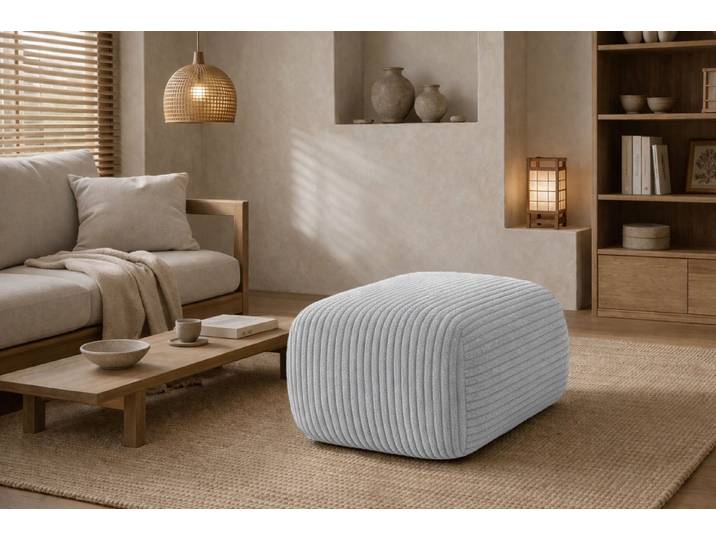 Kaiser Möbel Pouf Sitzpouf für Wohnzimmer, Cordstoff Poso, BIS, zusätzliche Sitzgelegenheit Fußhocker zum Sofa oder Ecksofa