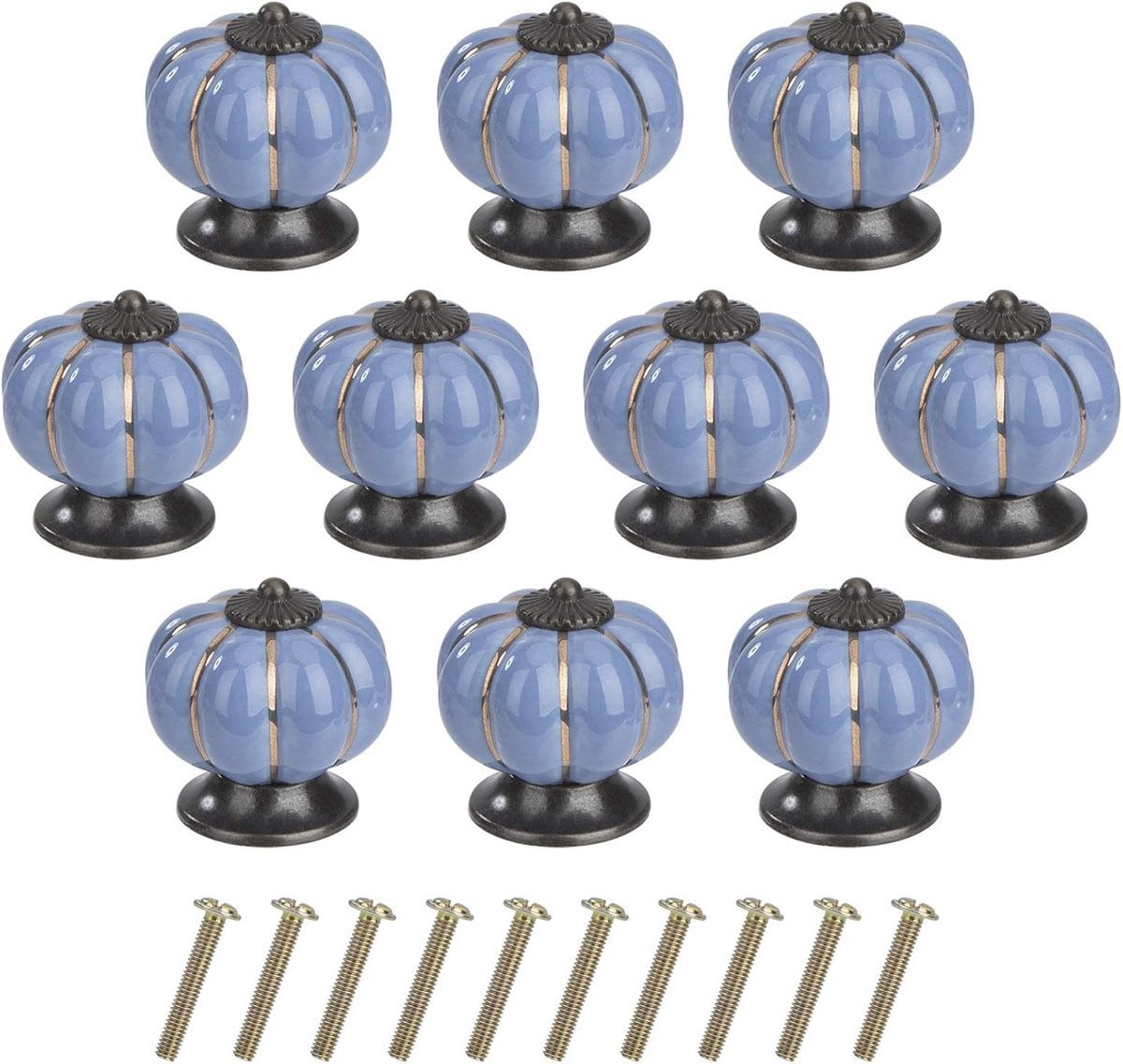 Geef je meubels een unieke uitstraling met deze 10 stuks keramische pompoen knoppen in vintage stijl