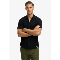 Superdry für Herren. M4011123A Merchant Textured Shirt schwarz (M), Lässig, Baumwolle, Kurzarm