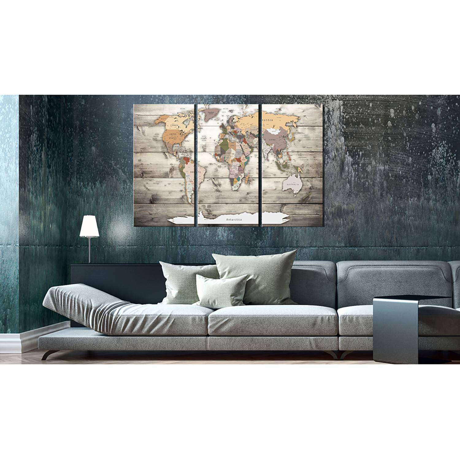 home24 History of Travel wanddecoratie, multicolor, 120 x 80 cm