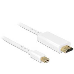 Delock HDMI / Mini-DisplayPort Anschlusskabel Mini DisplayPort Stecker, HDMI-A Stecker 3 m Weiß 83708 vergoldete Steckkontakte, dreifach geschirmt