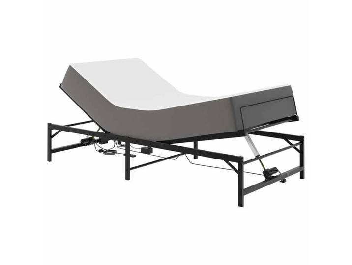Cadre de lit électrique réglable 75 x 190 cm en acier noir - Réglage électrique - Télécommande filaire - Sans matelas - 1 personne_F