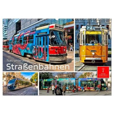 Straßenbahnen - flott unterwegs (Wandkalender 2027 DIN A2 quer), CALVENDO Monatskalender