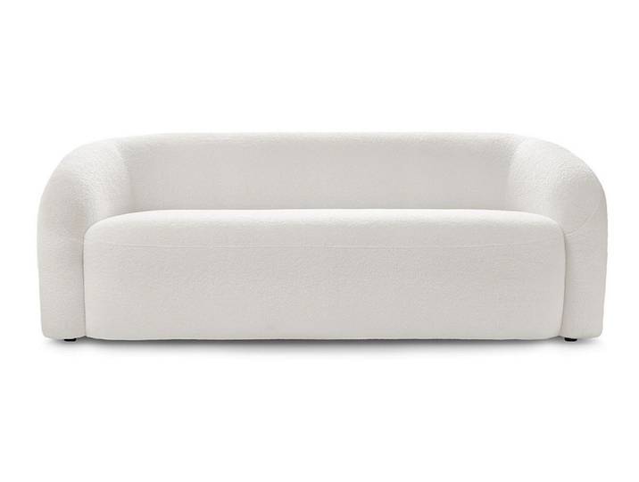 3er Sofa BOBOCHIC ELINA Boucle-Stoff weiss