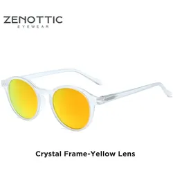 Runde polarisierte Retro-Sonnenbrille - ZENOTTIC 003 Yellow Lens