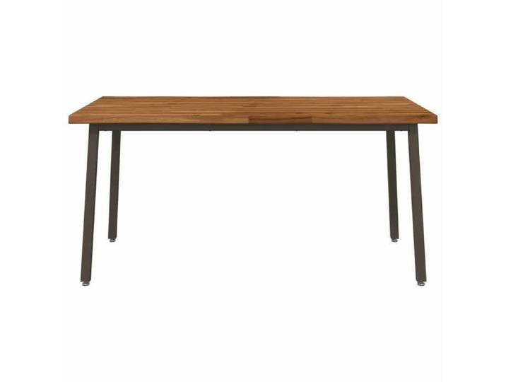 Table à manger en bord vivant - UU - Bois d'acacia massif - Naturel et marron - Bord vivant - 160x80x75 cm kxn37s