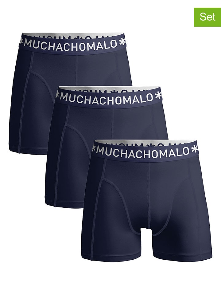 Muchachomalo 3er-Set: Boxershorts in Dunkelblau - S