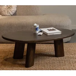 Wohnzimmer Tisch Walnussbraun in modernem Design 110 cm breit