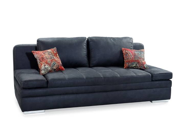 Schlafsofa Arml. verstellbar Bettkasten Couch Steppung Antiklederoptik Anthrazit / 15118