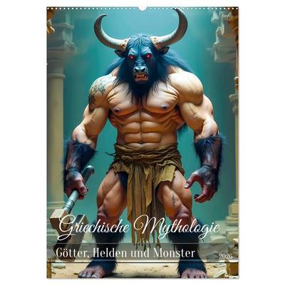 Griechische Mythologie - Götter, Helden und Monster (Wandkalender 2026 DIN A2 hoch), CALVENDO Monatskalender