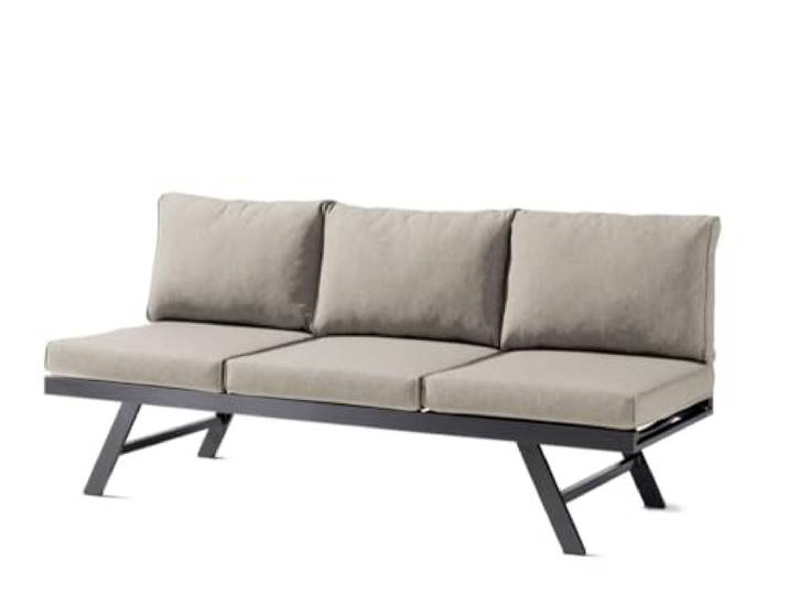Lounge/Liege Auckland - Eisengrau/Beige Sand