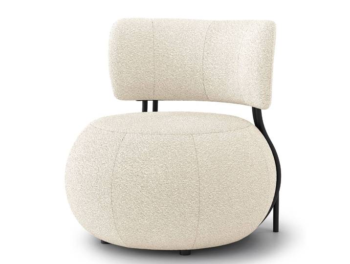 Loungesessel Belianes Beige Bouclé Stoff Asta 75 x 75 x 75cm
