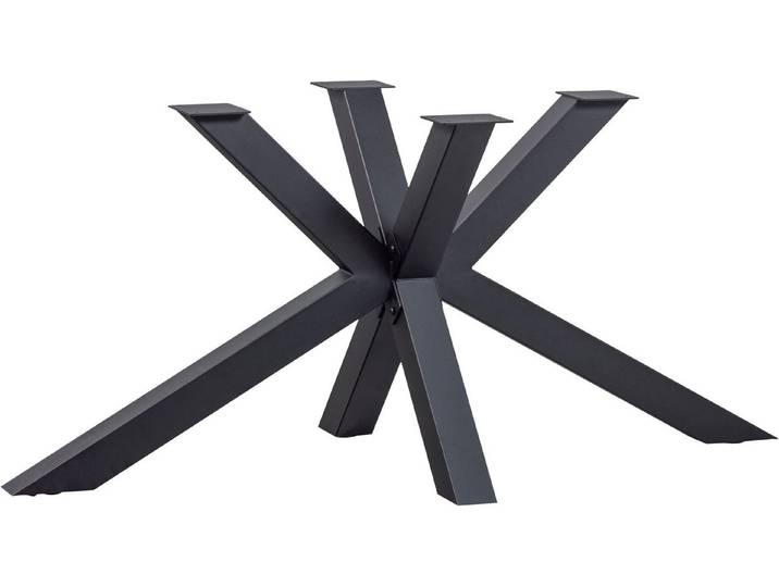 WOOOD Tischbein Tablo Kreuzform Metall mit Pulverbeschichtung B 159 x T 77 x H 72 cm, Tragkraft 150 kg, kompakte Kreuzform, einfach zu montieren