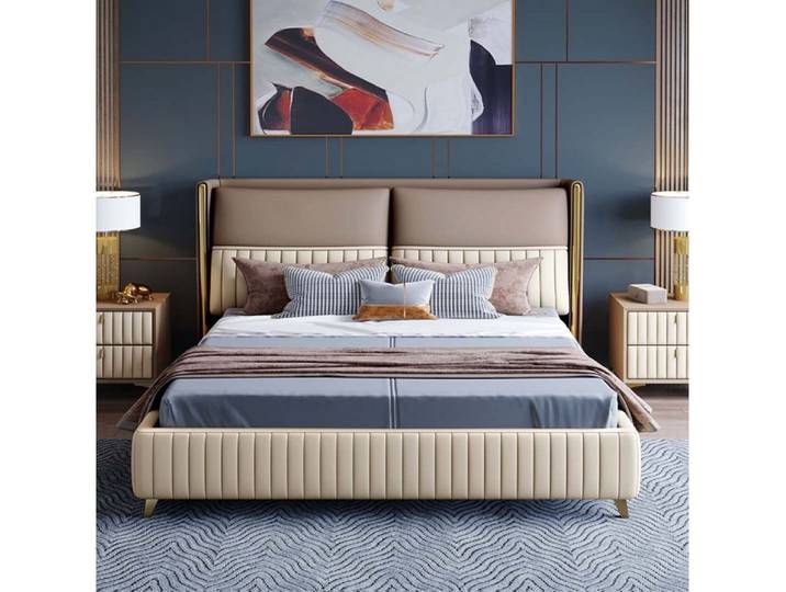 Xlmoebel Polsterbett Luxus-Doppelbett im klassischen Design mit hohem Komfort (1-tlg., Bett), Hergestellt in Europa
