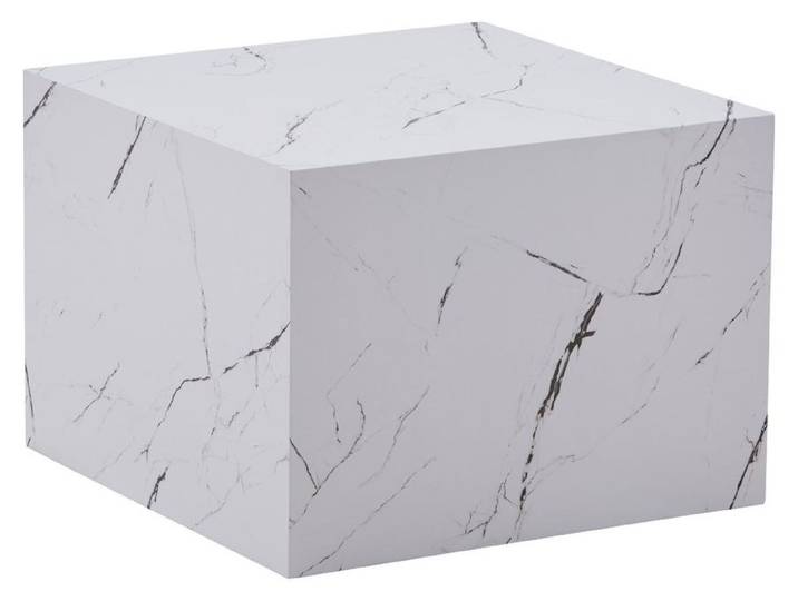 Table basse Cuboid blanc effet marbre
