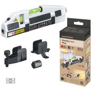 Laserliner Wasserwaage 025.04.00E, HandyLaser Plus, 21cm, magnetisch, mit Federclips, 2 Libellen